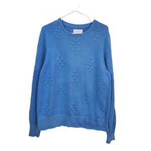 Lucky Brand Women's Azure Blue Liza Bobble Pullover Sweater - XL